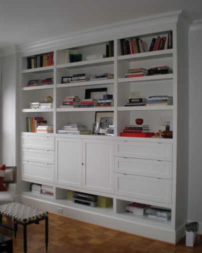 Family room wall unit with TV cabinet
